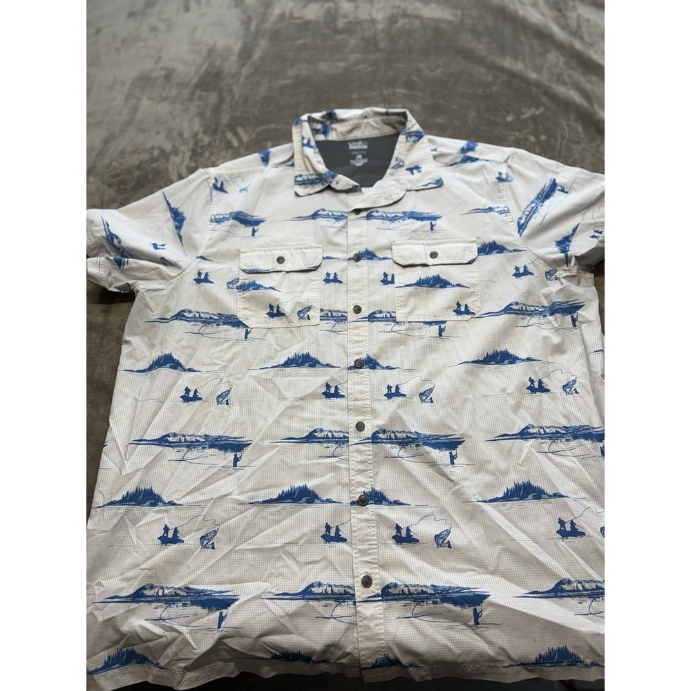 CROFT & BARROW Shirt Mens 2XB Quick Dry White Outdoor Fishing Pockets Fish